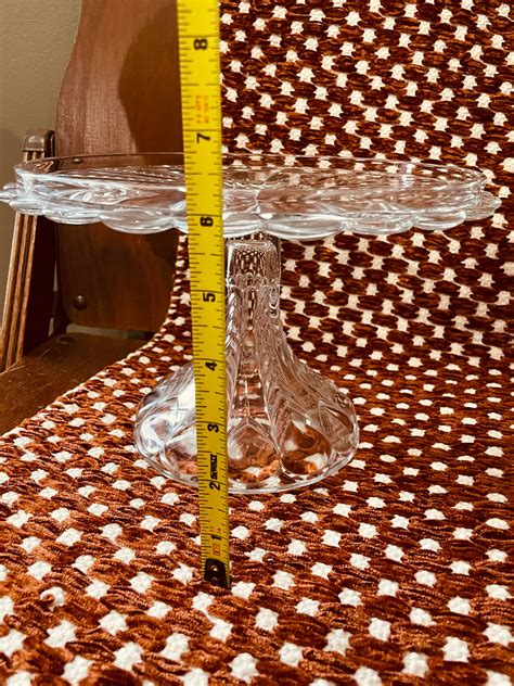 Vintage Clear Glass Pedestal Cake Standplate Etsy