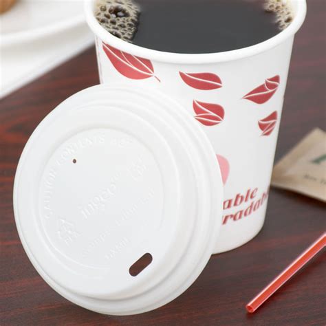 EcoChoice Oz Tall White Compostable Paper Hot Cup Lid Pack