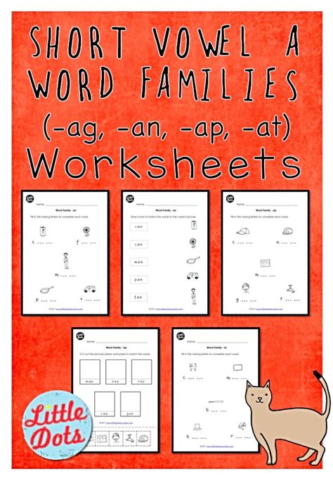 Short Vowel A Word Families Worksheets