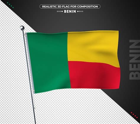 Bandeira Do Benin Textura Realista Psd Premium