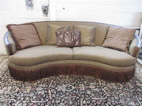 Curved Sofa With Fringe Bottom Prime Time Auctions Inc