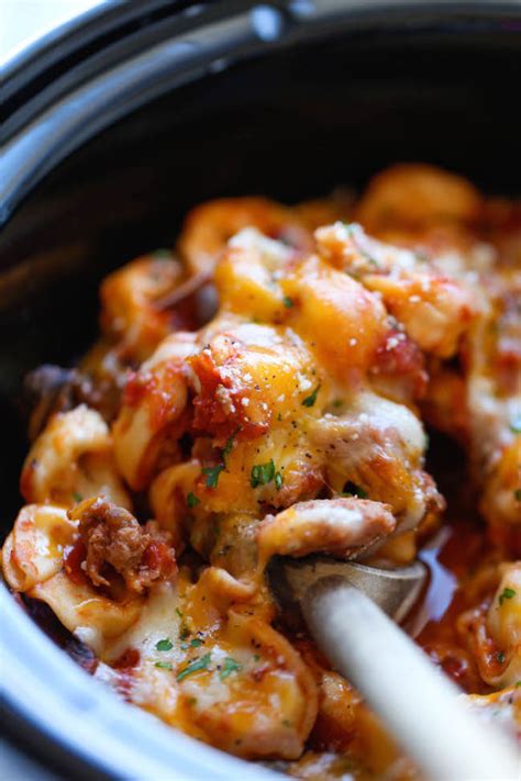 Slow Cooker Cheesy Tortellini Damn Delicious