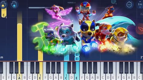 PAW Patrol The Mighty Pups Theme Song Piano Tutorial YouTube