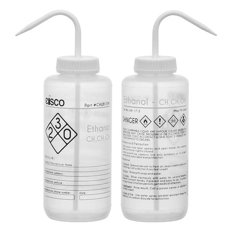 Buy Wash Bottle For Ethanol 1000ml Labeled With Color Coded Chemical