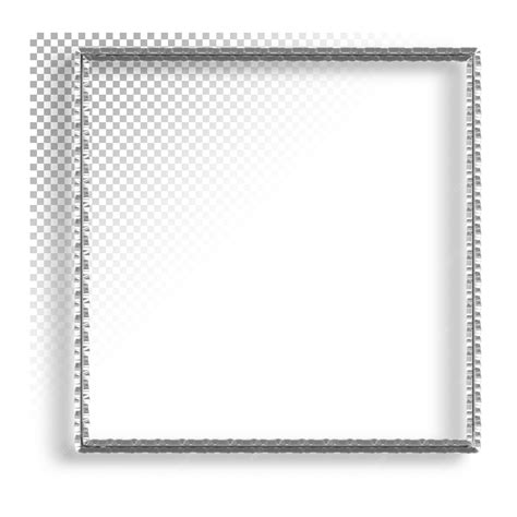 Premium Psd Empty Square Frame On A Transparent Background Metallic