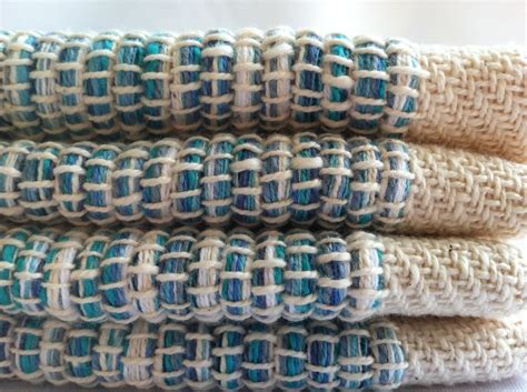 4 Placemats Blue Hand Woven Cotton Placemat Etsy