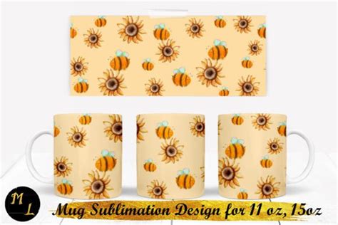 Bees Mug Sublimation Mug Sublimation Graphic By Daryaboska · Creative Fabrica