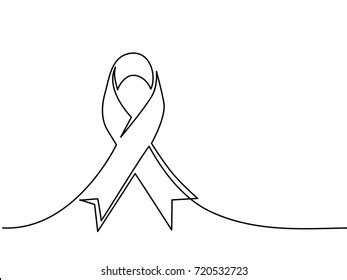 Cancer Ribbon Outline Drawing