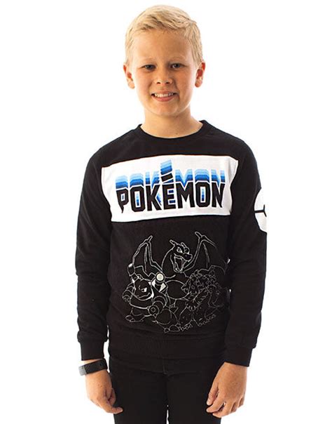 Pokemon Boys Neon Pokeball Pocket Sweatshirt Black — Vanilla Underground