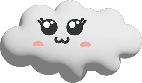 White Cloud Cartoon Character Crop Out 14425554 PNG