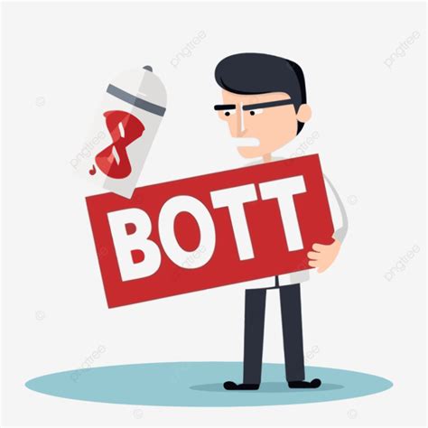 Boycott Clipart Cartoon Man Standing With A Sign Saying Bott Vector ...