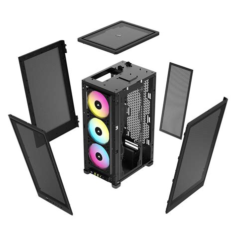 Corsair Icue 2000d Rgb Airflow Black Mini Itx Gaming Case Tempered