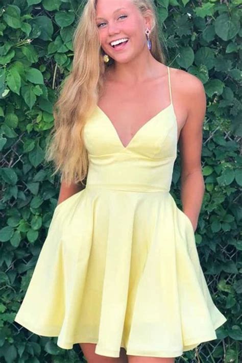 Light Yellow Hoco Dresses