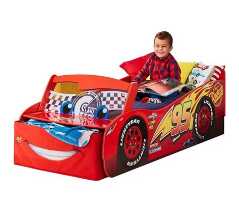 Lit Pour Gar Ons Flash Mcqueen Avec Rangement Et Pare Brise Lumineux