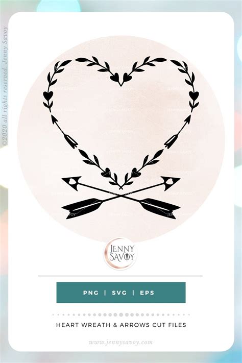 Cute Arrow Wreath Svg Cut File Arrows With Heart Svg Boho Etsy