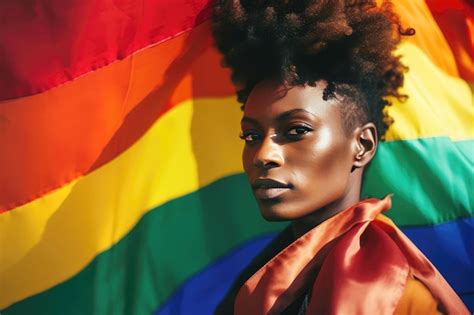 Premium AI Image Diverse Unity An African American Lesbian Embraces Equality
