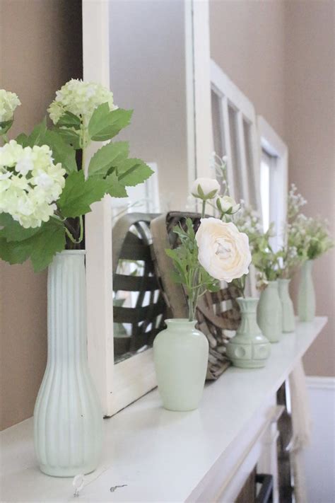 Decorate Your Mantel Faux Milk Glass Mantel For Spring My Life From