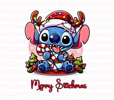 Merry Stichmas Svg Love Christmas Stich Png Stich Svg Retro