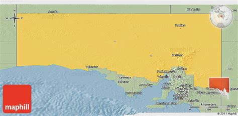 Savanna Style Panoramic Map Of Unincorporated Sa