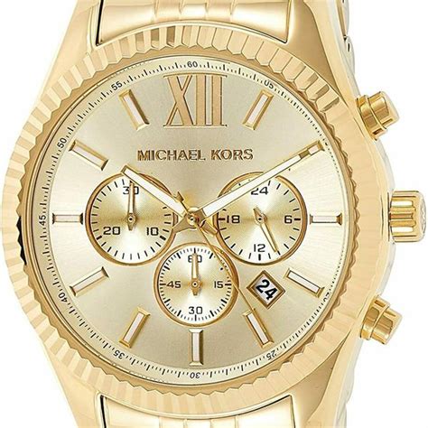 Michael Kors Mk8281 Lexington Gold Tone Stainless Steel Chronometer Unisex Watch Watchcharts