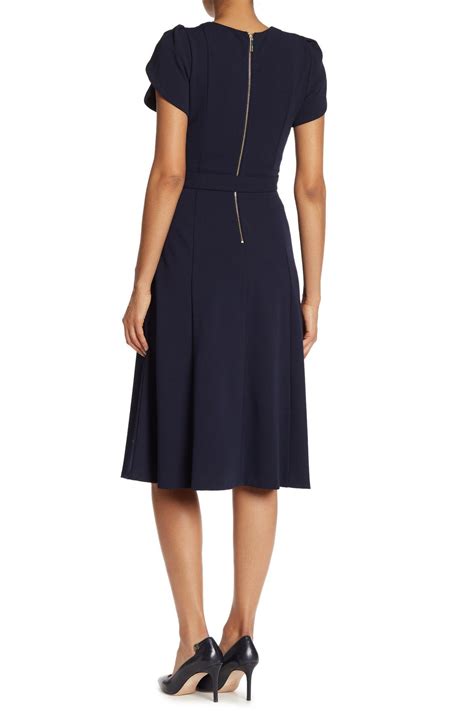 Calvin Klein Tulip Sleeve Fit And Flare Dress Nordstrom Rack