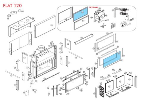 Onderdelen Tekening Edilkamin Flat 120 Inbouwhaard Houtstook