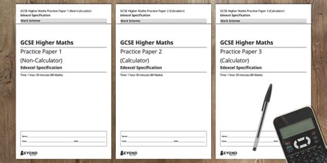 Gcse Maths Specimen Practice Papers And Higher Set A Edexcel