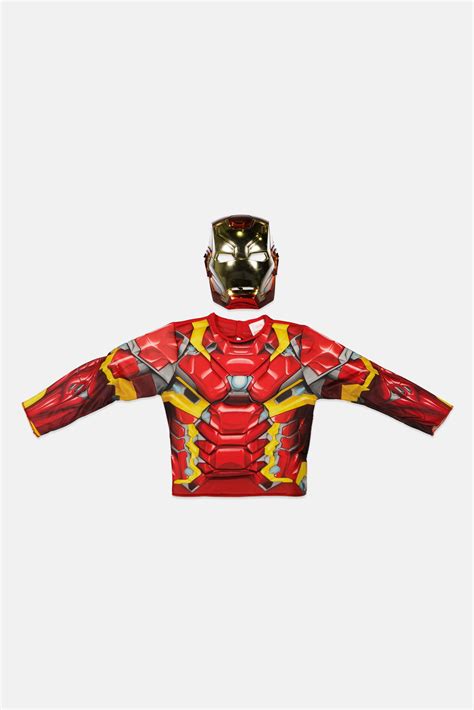 Buy Marvel iron man deluxe costume 4 5 years red combo Online | Brands ...