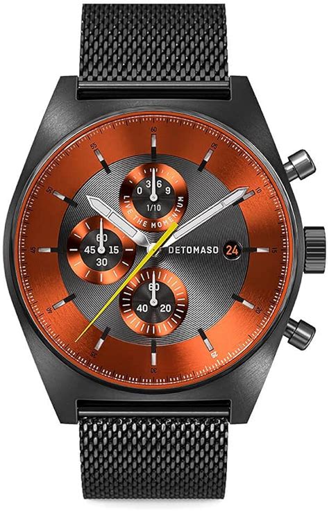 Detomaso D Chronograph Gray Orange Gris Naranja Reloj De Pulsera