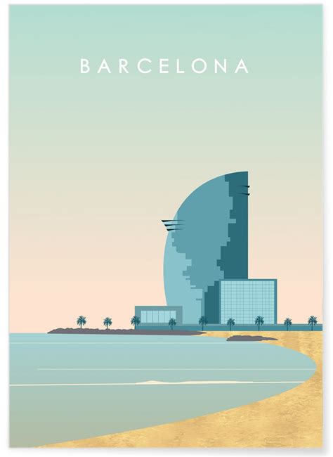 Poster Illustration Espagne Barcelone Lafficherie