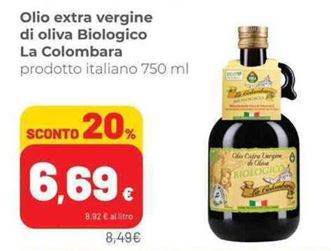 Olio Extra Vergine Di Oliva Biologico La Colombara 750 Ml Offerta Di Coop