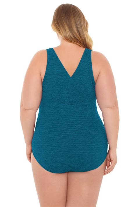 Penbrooke Krinkle Plus Size Chlorine Resistant Cross Back One Piece Sw Sylvias Sport And Resort