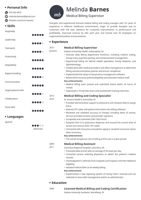 Medical Billing Resume Sample Writing Guide Tips