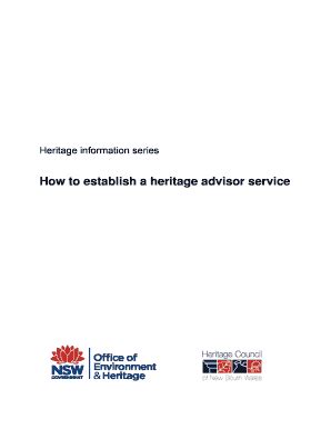 Fillable Online Environment Nsw Gov How To Establish A Heritage Advisor