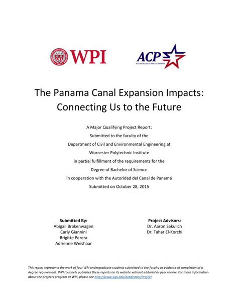 Pdf The Panama Canal Expansion Impacts Connecting Us · The Panama Canal Began Operations In