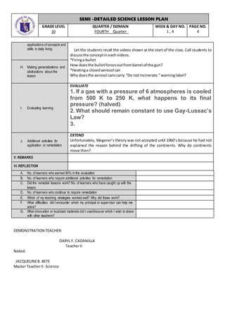 GAY LUSSAC S LAW LESSON PLAN DOCX