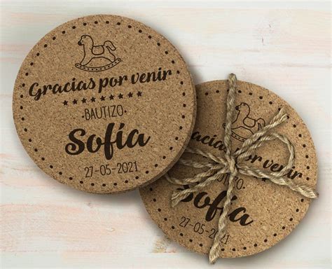 Set 2 Posavasos Corcho Personalizados Detalles Regalos Detalles