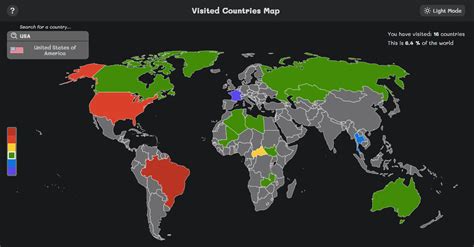 Visited Countries Map Off Oceanproperty Co Th