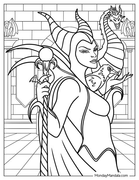 Maleficent Raven Coloring Pages Coloring Pages