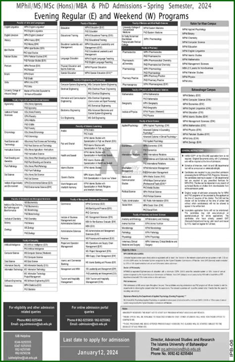 The Islamia University Of Bahawalpur Iub Admissions Online Apply