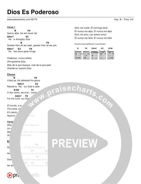 Dios Es Poderoso God Is Able Chords Pdf Praisecharts