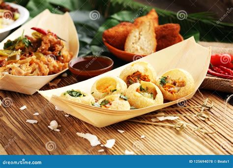 Pani Puri Indian Street Food Golgappe Chat Item India Stock Photo