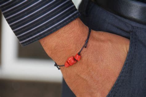 Bracelet Homme En Corail Rouge Corse Certifi Er Choix Bijoux Pour