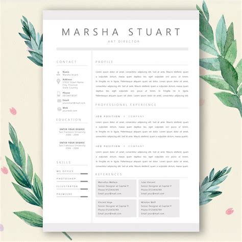 Premium Vector Minimalist Elegant Resume Template