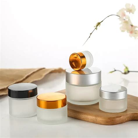 Wholesale Frosted Glass Cosmetic Jars With Lids For Creams Balms