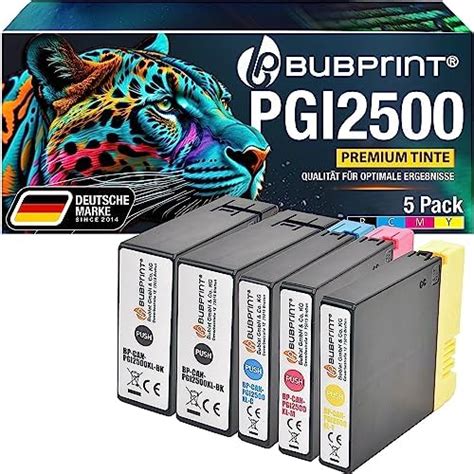 Bubprint 5 Druckerpatronen kompatibel als Ersatz für Canon PGI 2500XL