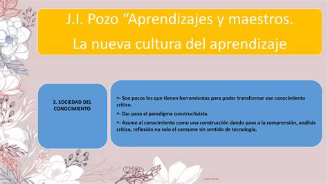 J I Pozo Aprendizajes Y Maestros La Nueva Cultura Del Aprendizaje