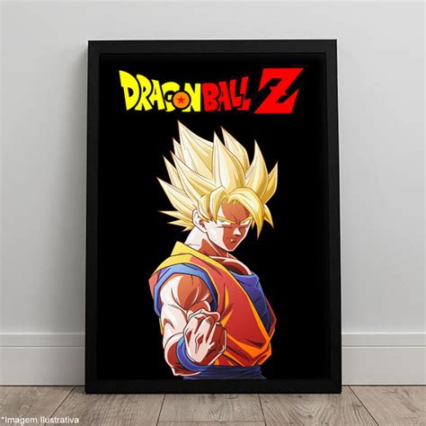 Quadro Dragon Ball Z Goku Ssj Anime C Moldura A3 33x45 Elo7