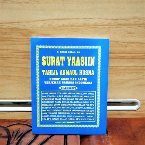 Buku Surat Yasin Dan Tahlil Dan Asmaul Husna Huruf Arab Dan Latin