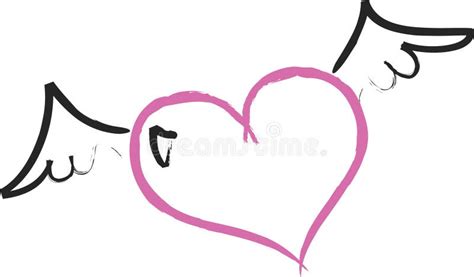 Flying Heart Stock Vector Illustration Of Black Cupid 11467062